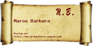 Maros Barbara névjegykártya