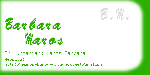 barbara maros business card
